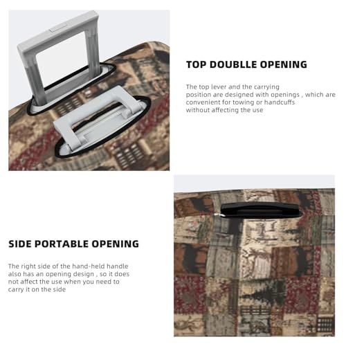 Luggage Cover Washable Elastic Suitcase Covers Rustic Lodge Bear Moose Travel Baggage Cover Fashion Anti-scratch Suitcase Protector Decoraitve Covers Fits 18-32 Inch Luggages Large4