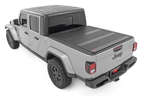 Rough Country Hard Low-Profile Tri-Fold Tonneau Cover for Jeep Gladiator JT (2020-2025) - Low-Profile Aluminum Truck Bed Cover - image 2