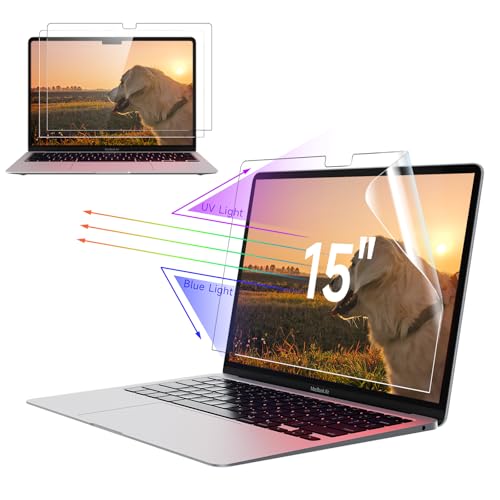 Image of IPROKKO 2 Pack Blue Light Matte Screen Protector for MacBook Air 15-inch (M2-M5 2023-2026), Anti Glare Eye Protection HD Clarity Mac 15.3 inch Laptop Filter [Bubble Free Install]