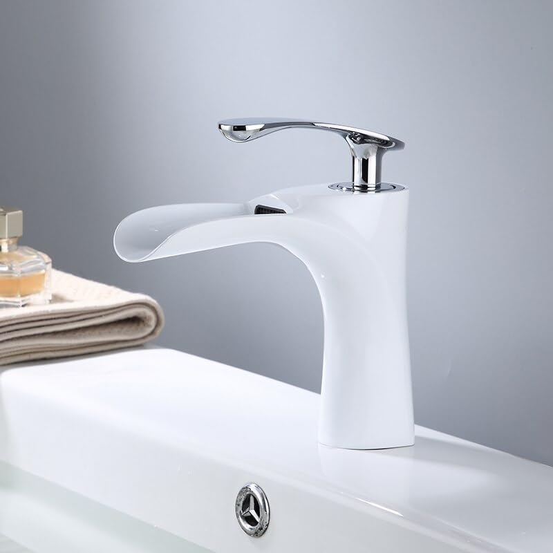 Mitigeur de pulvérisation blanc pour lavabo de toilettes et salle d'eau