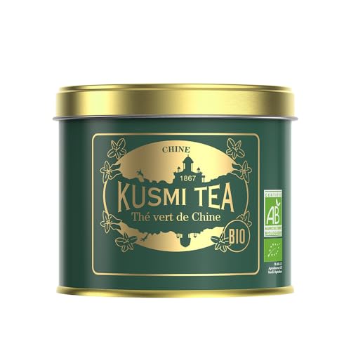 Kusmi Tea - Thé Vert de Chine Bio - 100% nature et biologique Boîte 100 g - Thé d'Origine - Environ 40 tasses