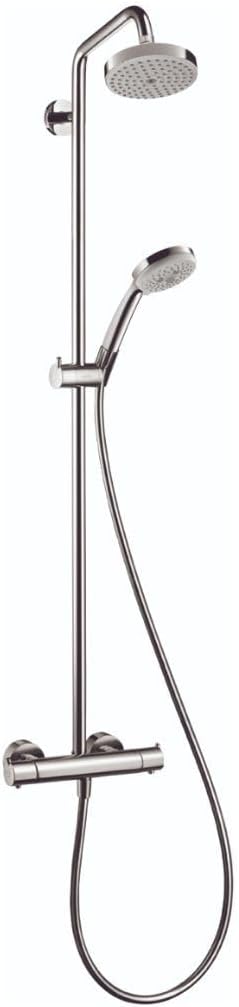 Croma Sliding Height Adjust Air Infusion, Rain AirPower Spray, QuickClean Showerpipe Shower Set in Chrome, 27169001 Small