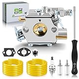 partszen 309376002 Carburetor for Ryobi RY3714 RY3716 Gas Chainsaw Carb with Primer Bulb Spark Plug Fuel Filter