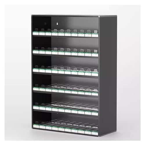 Cigarette Display Cabinet, Wall Mounted Cigarette Rack 5/10 Pack Of Cigarettes Smooth Rounded Corners Do Not Harm Hands for Market Store Supermarket Retail ( Color : Black , Size : 92.5x27x75cm )
