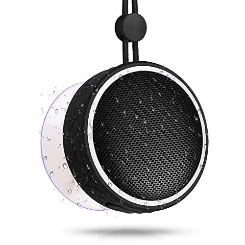 QDZ Portable Speaker Bluetooth Wireless Speakers Bluetooth with RGB Colorful Lights Outdoor Speaker Bass Stereo Sound Shower Speaker with Rope Support TF Card, Suction Cup for Home,Hiking and Travel