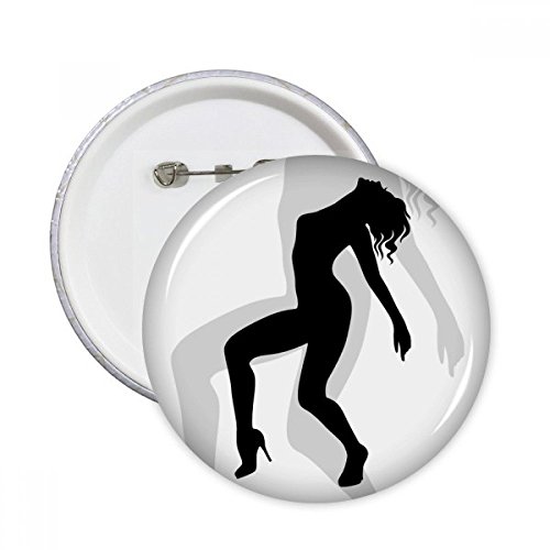 Badge bouton rond silhouette de femme élégante décoration pour vêtements taille S