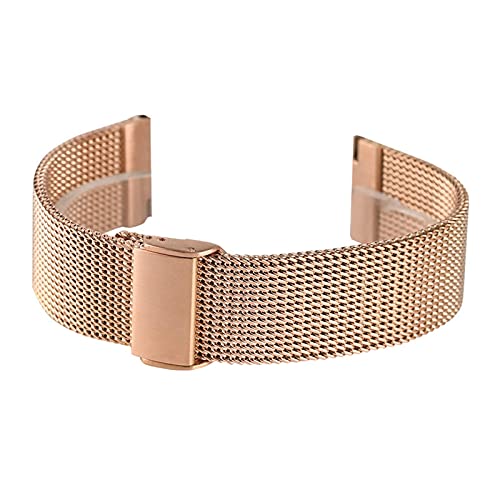 Bande en acier inoxydable en maille 18mm 20mm 22mm avec boucle noire - 7