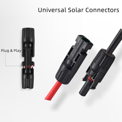 letivay Conectores de painel solar 3 para 1 Y Branch Universal 10AWG Conectores solares (vermelho e