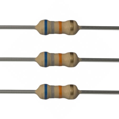 Image of BRANDED Carbon Film Resistor 1 /4 watt 4 Band Tolerance 5% - Total 100pcs Value (68K Ohms)