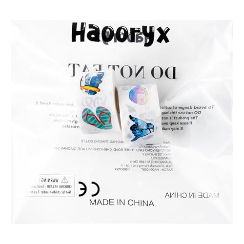 Haooryx Summer Beach Sticker Rolls, 1000 Pcs Watercolor Sea Animals - image 8