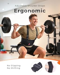 Medical-Grade Work Back Brace with Adjustable Shoulder Straps [Stronger Support & Breathable Mesh] Lower Back Support Belt for Men Women - Pain Relief for Lifting, Warehouse, Construction & Moving