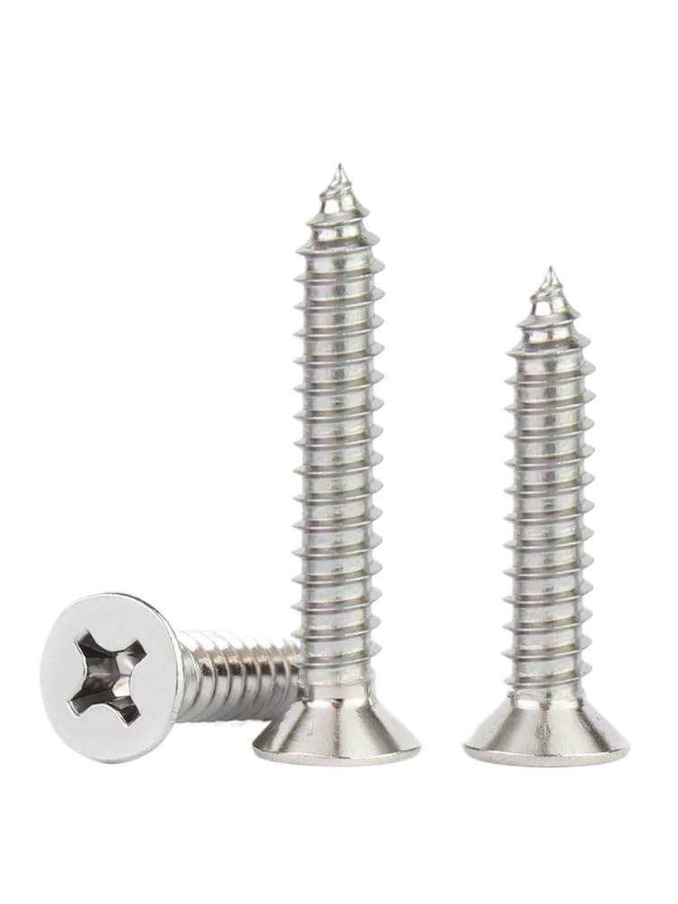 M2 M2.3 M2.5 M3 Stainless Steel Phillips Countersunk Self Tapping Wood Screws (100,M3x10mm)