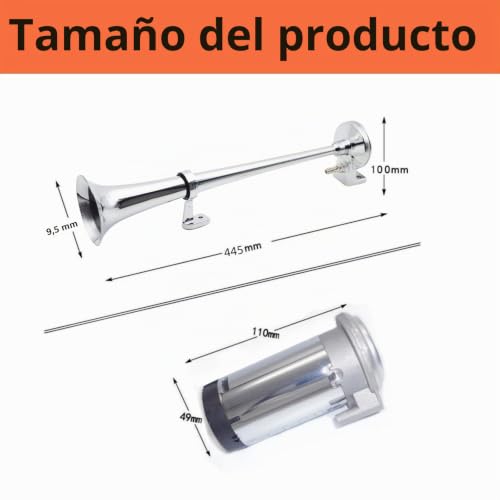 Bocina de aire de 12v cromada: altavoz único para coche, camión y yate 7