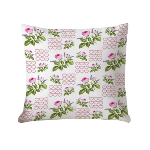 VMDVBNA Coussins de Chaise Home Decor Purple Tulip Squares Pattern Decorative Pillow Cushion Cover Suitable for Sofa Bedroom Car(Color-04,60x60cm)