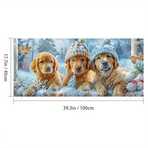 Vinilo Decorativo HOMETITUTE Golden Retriever 39.3 x 17.7 in miniatura 3