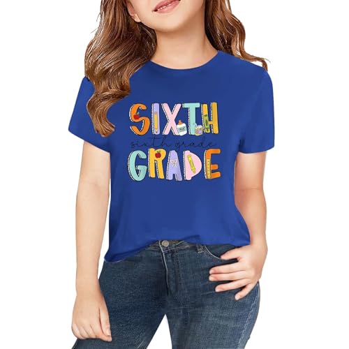 Sixth Grade Shirts for Girls, Student Back to School T Shirt, Boys First School Day Outfit, Kids Short Sleeve Tops