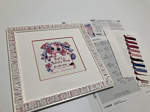 Image of RIOLIS - Hello, Little One! (for a girl) 1934, Cross Stitch Kits 6 inchx6 inch, Cross Stitch Kits for Beginners & Advanced, Crossstitching Kit, Embroidery Counted Stitching Kit, Girl Birth Record Announcement