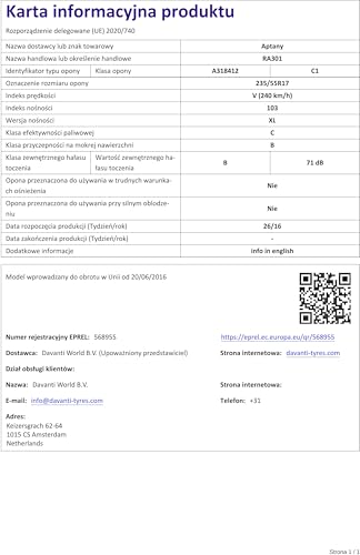 APTANY 235/55 R17 103V Pneu Été XL – vue 5