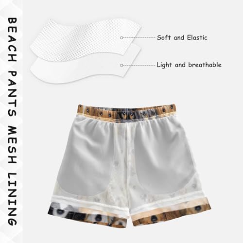 Boys Beach Board Shorts Cute Dog Real Swim Trunk Teen Swimwear 8-16Y Multicolor4