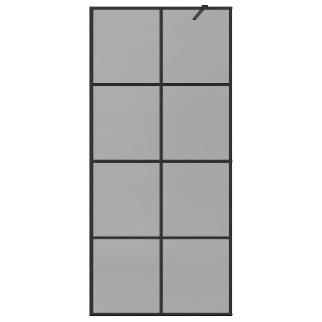 Ścianka prysznicowa Walk-in, czarna, 90 x 195 cm, szkło hartowane z aluminiową ramą, regulowana od 89 do 90 cm, uchwyt 100 cm do nowoczesnej łazienki i ochrona przed pryskaniem