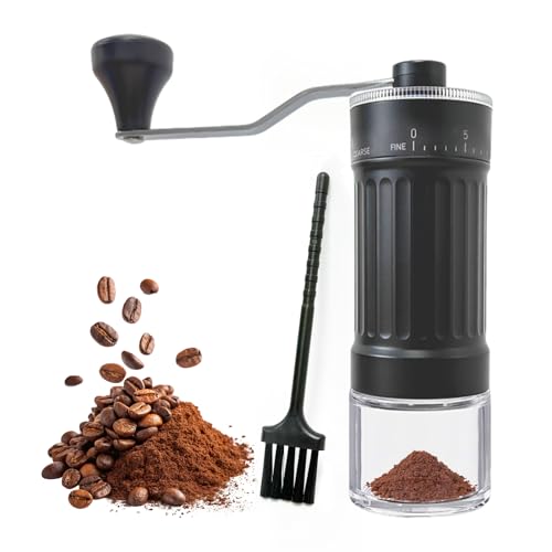 Euablfo Handkaffeemühle,Manuelle Kaffeemühle, 40-Stufig Einstellbar mit Reinigungsbürste,Tragbare Handkaffeemühle mit Hochpräzisen keramik Grinder für Espresso, Pour Over, French Press