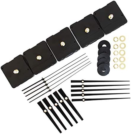 Bjerg Instruments5 Pack Bulk Clock Parts with Replacement Movement Mechanism and Hands for 9 or 10 inch Clock (Classic)