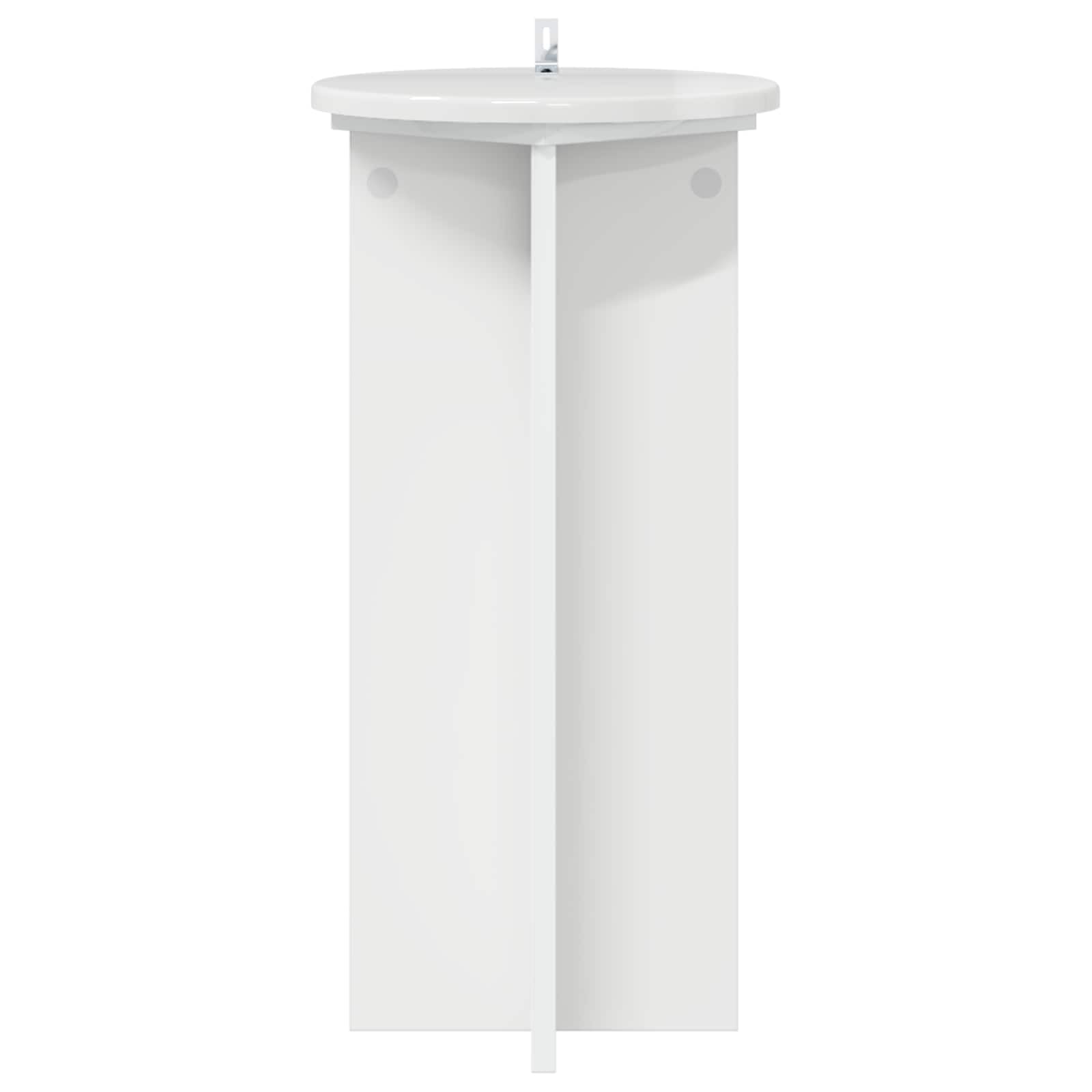 Stojak na rośliny, zestaw 2 szt., wysoki połysk, biały, 60 cm | Materiał drewnopochodny, nowoczesny, minimalistyczny, do doniczek wewnątrz, łatwy montaż