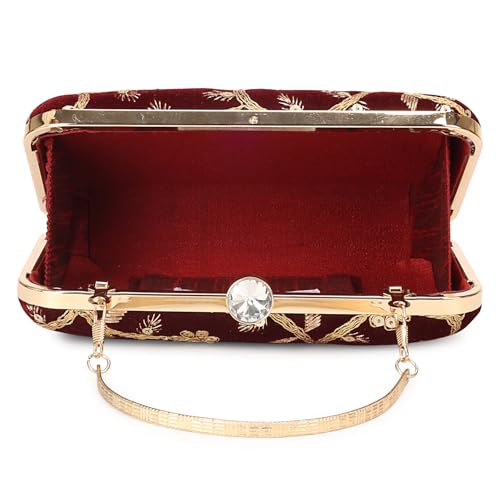 Image of LONGING TO BUY Hand Crafted Designer Box Clutch - Zari Embroidery For Women