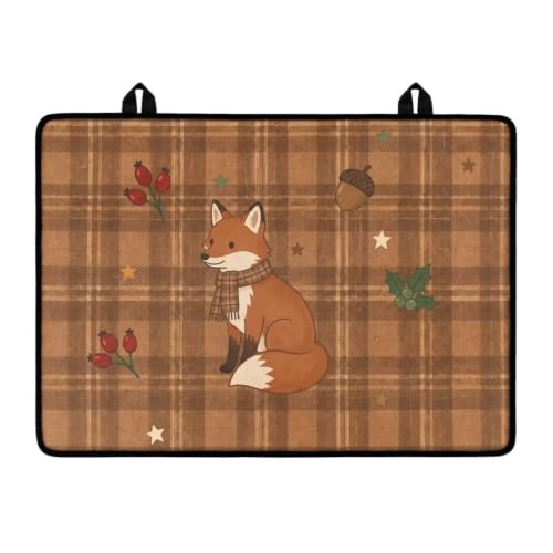 Image of Electric Stove Top Covers Heat Resistant Glass Ceramic Cooktop Cover Mat Fall Season Kitchen Scratch Resistant Flat Top Stove Cover, 29 x 21 Inch, Autumn Fox Berry Print