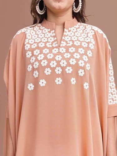 Image of Womanista Georgette Coord Set for Women Stylish || Embroidered Coord for Women || Kaftaan Set