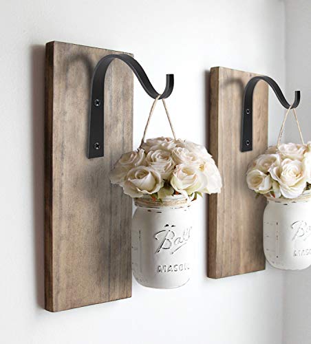 image for Mkono 4 Pack Iron Wall Hooks for Hanging Plant Lanterns, Plant Hanger 