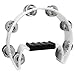 Hordion Tambourine Metal Jingles, Hand Held Percussion Half Moon Tambourines Musical Instrument for Adults Music Enthusiasts Party, White