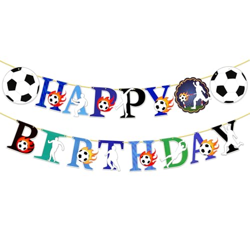 Image of Rozi Decoration Happy Birthday Football Theme Party Supplies for Sports - Soccer Decoration Items for Boys - Banner Pack of 1 Set