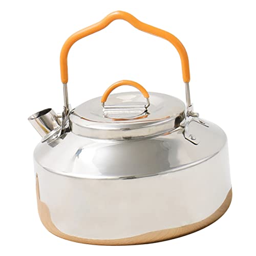 Yardwe Stainless Steel Tea Kettle for Stove Lightweight Outdoor Camping Pot with Elegant Design for Brewing Tea Boiling Water Portable Cookware for Hiking
