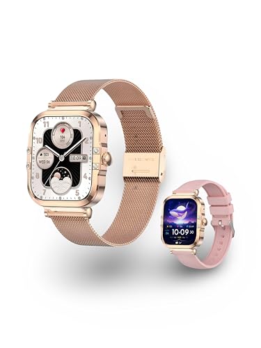 Luxora - Reloj inteligente para mujer - Pantalla AMOLED de 1,75 pulgadas HD - Llamadas Bluetooth, Notificaciones & Seguimiento de Salud - 2 pulseras (metal y silicona) añadidas - Diseño elegante caja Luxora - Reloj inteligente para mujer - Pantalla AMOLED de 1,75 pulgadas HD - Llamadas Bluetooth, Notificaciones & Seguimiento de Salud - 2 pulseras (metal y silicona) añadidas - Diseño elegante caja