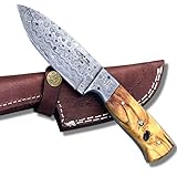 Custom Handmade - Damascus knife - Hunting Knife - Bushcraft knife Damascus Steel Survival Knife EDC...