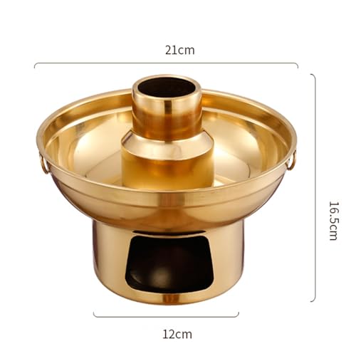 Septpenta Edelstahl Trockeneis Fonduetopf, Hergestellt aus 410Er Edelstahl, Raucheffekt, Luxuriöses Partygeschirr für Eis, Dessert, Milch, Tee (Mittel)