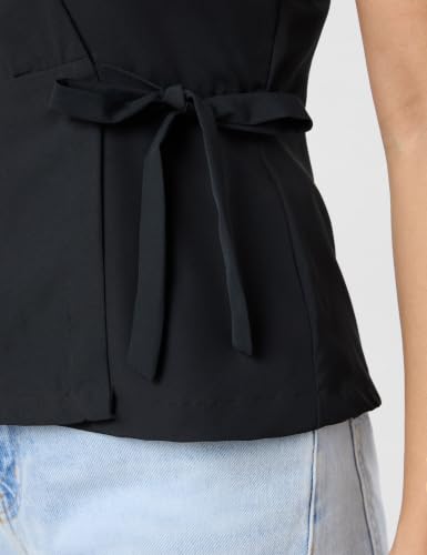 Image of Symbol Premium Women's Polyester Solid Sleeveless Wrap Top (Regular Fit | Desk-to-Dinner) (Available in Plus Sizes)