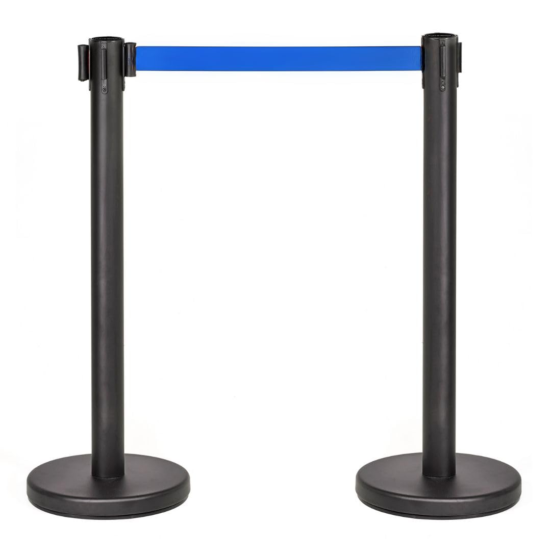 Poste Separador Cinta Extensible 3 metros 2uds, Barrera Extensible 3 m