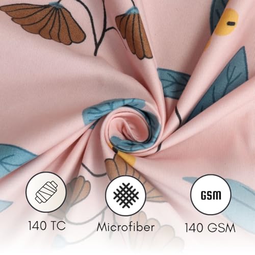 Image of Mafatlal Luxe Lilac 140 GSM Elegant Bedsheet with 2 Pillow Cover for Double Bed and Queen Size, 90x100 Inch - Blush, Premium Microfiber, Soft & Lightweight