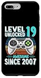 Installation facile Cadeau 19 Anniversaire 19 Ans Gamer Niveau 19 Débloqué 2007 Coque pour iPhone 7 Plus/8 Plus