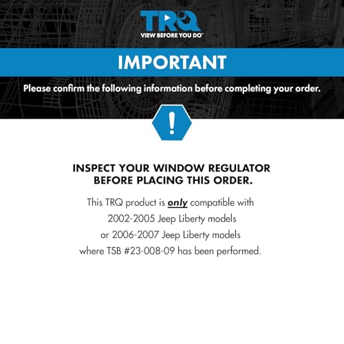 Image of TRQ Rear Right Power Window Regulator & Motor Assembly Passenger Side Compatible with 2002-2007 Jeep Liberty