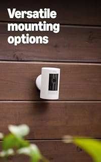 Ring Outdoor Cam (Stick Up Cam), Weather-resistant home or business security camera, outdoor ready, Live View, Color Night Vision, Two-Way Talk, motion alerts, Works with Alexa, White