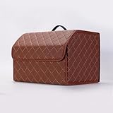 LUNBFFF Car Trunk for Audi A4 Sedan All Modells B8 B7 B6 B5 8D 8E2 8EC 8K Sedan, Trunk Storage Box Storage Box Watertight Leather with Handle Car Storage Box Folding Storage Box,Brown-M