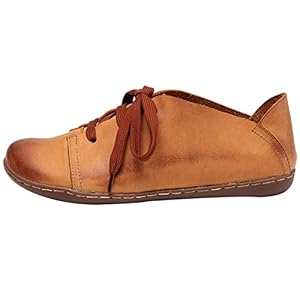 MatchLife MatchLife Damen Retro Leder Schnürsenkel Flache Schuhe Style1 Braun EU37/CH38 MatchLife MatchLife Damen Retro Leder Schnürsenkel Flache Schuhe Style1 Braun EU37/CH38