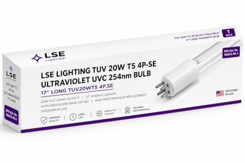 LSE Lighting TUV20WT5 20W 17-Inch T5 4-Pin 254nm UVC Lamp