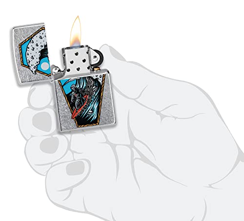 Zippo Reaper Surfer Diseño Cromado Pocket miniatura 4