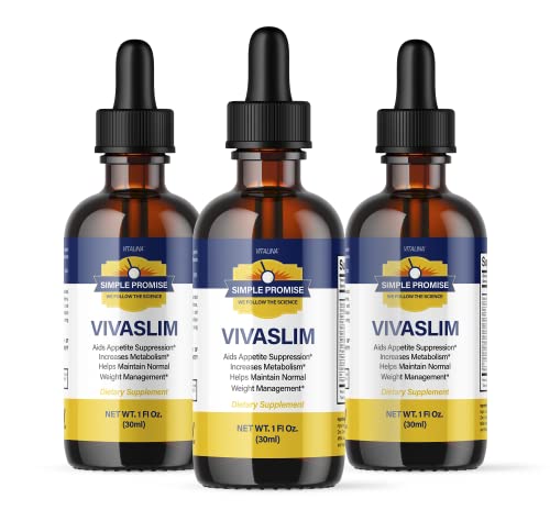 (3 Pack) VivaSlim Drops, Advanced Viva Slim Liquid 1oz Drops, 3 Bottle, 90 Day Supply