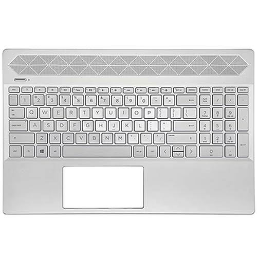 Clavier d'ordinateur portable HP Pavilion 15-CU et coque C argent