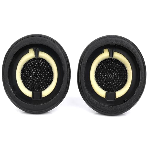Reposapiés de almohadillas para auriculares Jabra Elite 45H y Evolve 2 65, cubiertas de almohadillas de repuesto con espuma viscoelástica y cuero de proteína para aislamiento de ruido de alta densidad (Negro) miniatura 4
